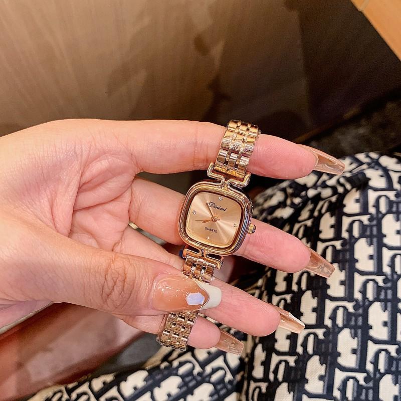 Fashion Temperament Women'S Watch Women'S Watch Women'S Stainless Steel Strap Simple Retro Square Light Luxury Quartz Watch