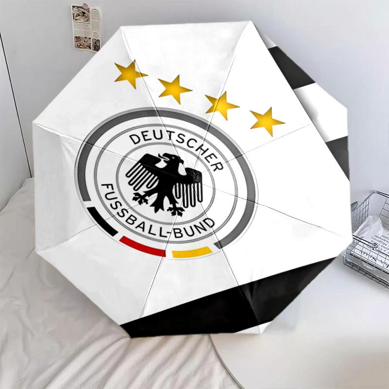 1 PC Automatic Folding Umbrella - Germany National Football Team Pattern Portable Foldable Design With 8 Ribs Christmas Birthday Gifts