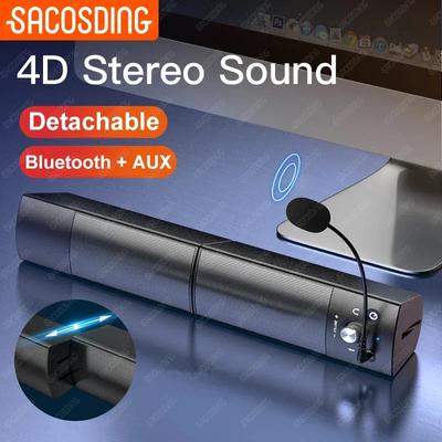 SACOSDING Soundbar Bluetooth-Lautsprecher Soundbar TV Bluetooth PC Computerlautsprecher für Desktop Full Range Heimkinosystem Musik Boombox