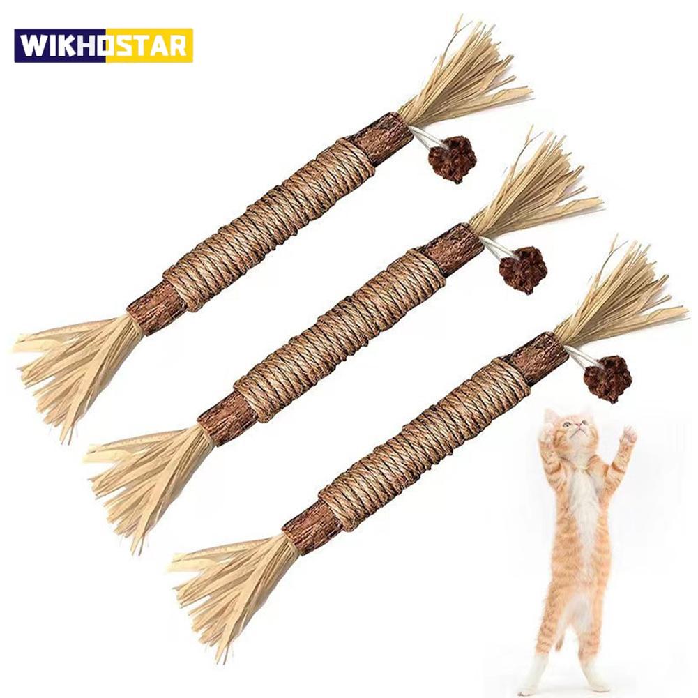 1pc Chew Sticks for Cats Catnip Toys Wooden Cleaning Silvervine Chew Stick Natural Kittens Chew Training Toy 23CM Cats Toy