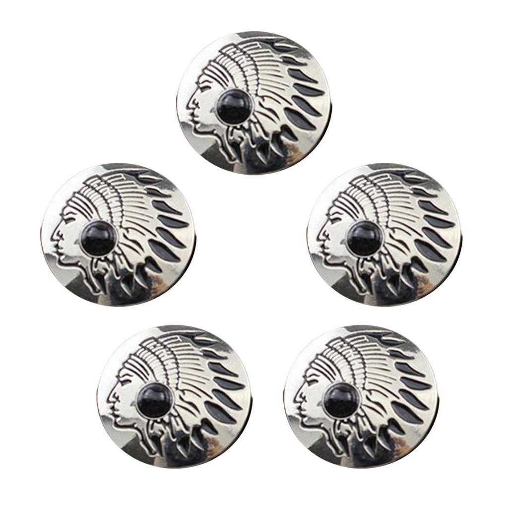 5 Pcs Leather Decorative Button Imitation Turquoise Buttons Flower Clothes Buttons for Jewelry Making Decoration