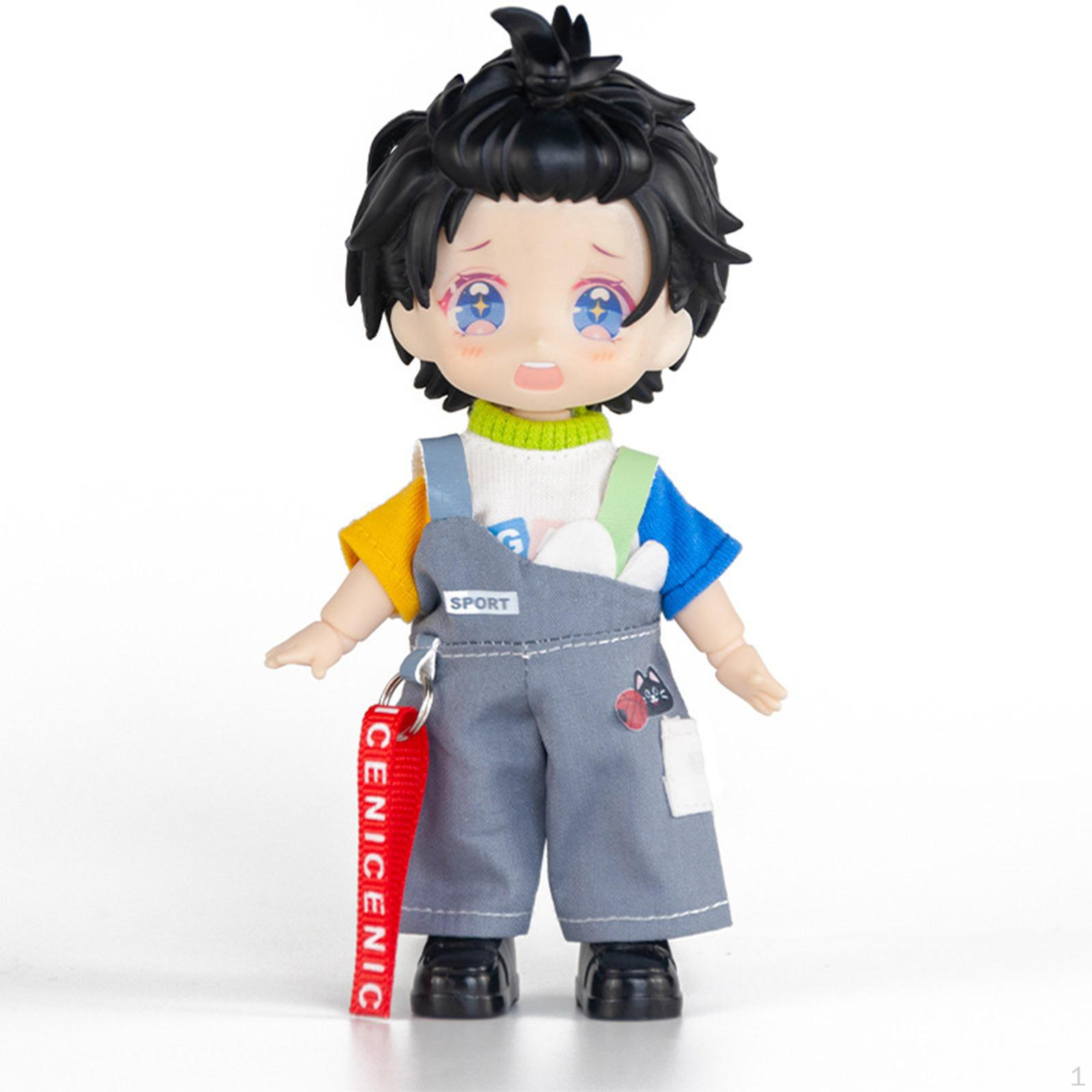 

1/12 Dolls Suspender Pants Doll Clothes Handmade Clothing Costume for Ob11 сірий колір
