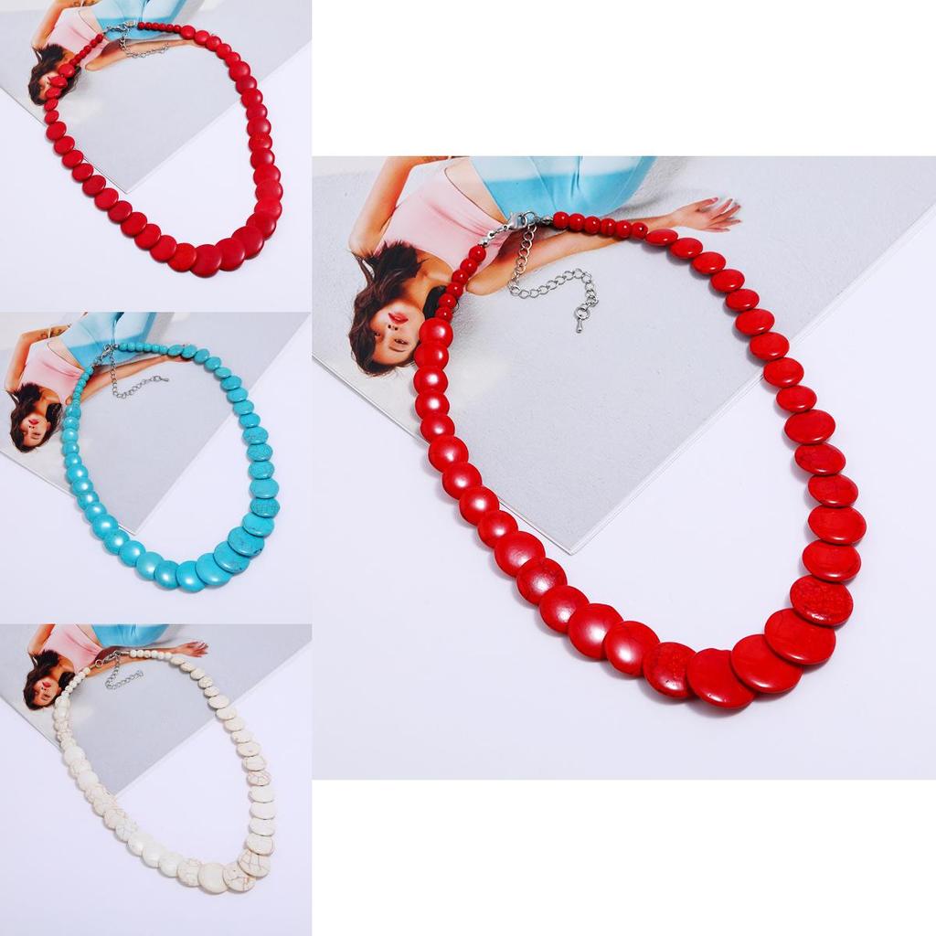 Elegant Boho Artificial Turquoise Necklace Long Pendant For Travel And Events