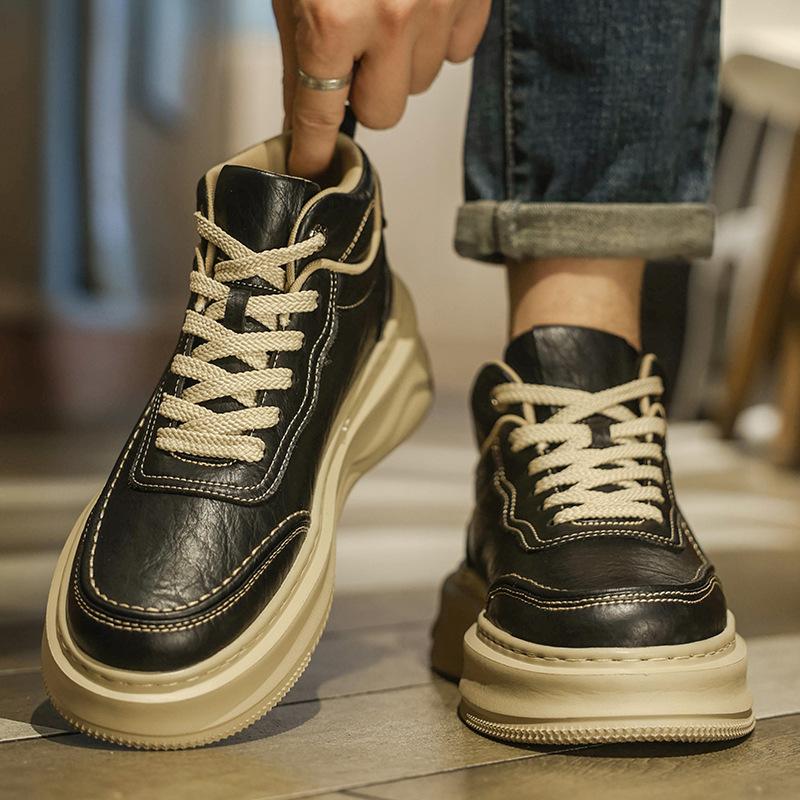 Winter velvet board shoes thick sole light high top thickened warm yellow cotton shoes autumn and winter shoes