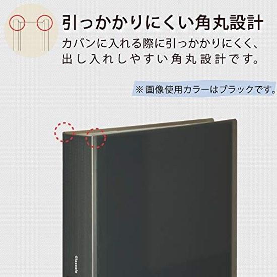 KOKUYO File Clear Book Grassel Fixed A4 100 Sheets Black Ra-GL100D