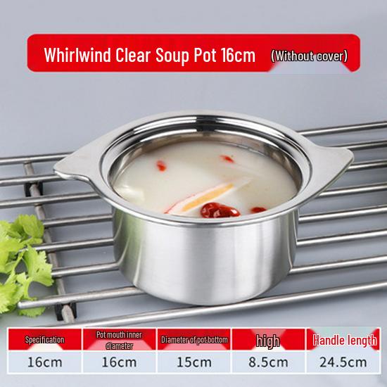 Stainless Steel Single-Serve Mini Hot Pot with Induction Compatibility and Extra Thick Design for One Person