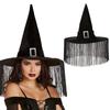 Halloween Witch Hat Wide Brim Tassel Witch Hat Costume Accessories Holiday Diy Decorations Cosplay Costume Props