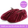 Thick Flannel Shoe Covers 1 Pair Portable Reusable Non-slip Overshoes for Travel Hotel Indoor Foot Protection
