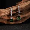 Womens Sterling Drop Earrings With Natural Gemstones Tassel