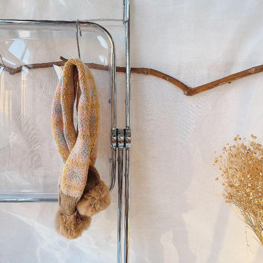 Gemütlicher karierter Strickschal für Kinder - Warm, winddicht und niedlicher Nackenschutz für Jungen und Mädchen