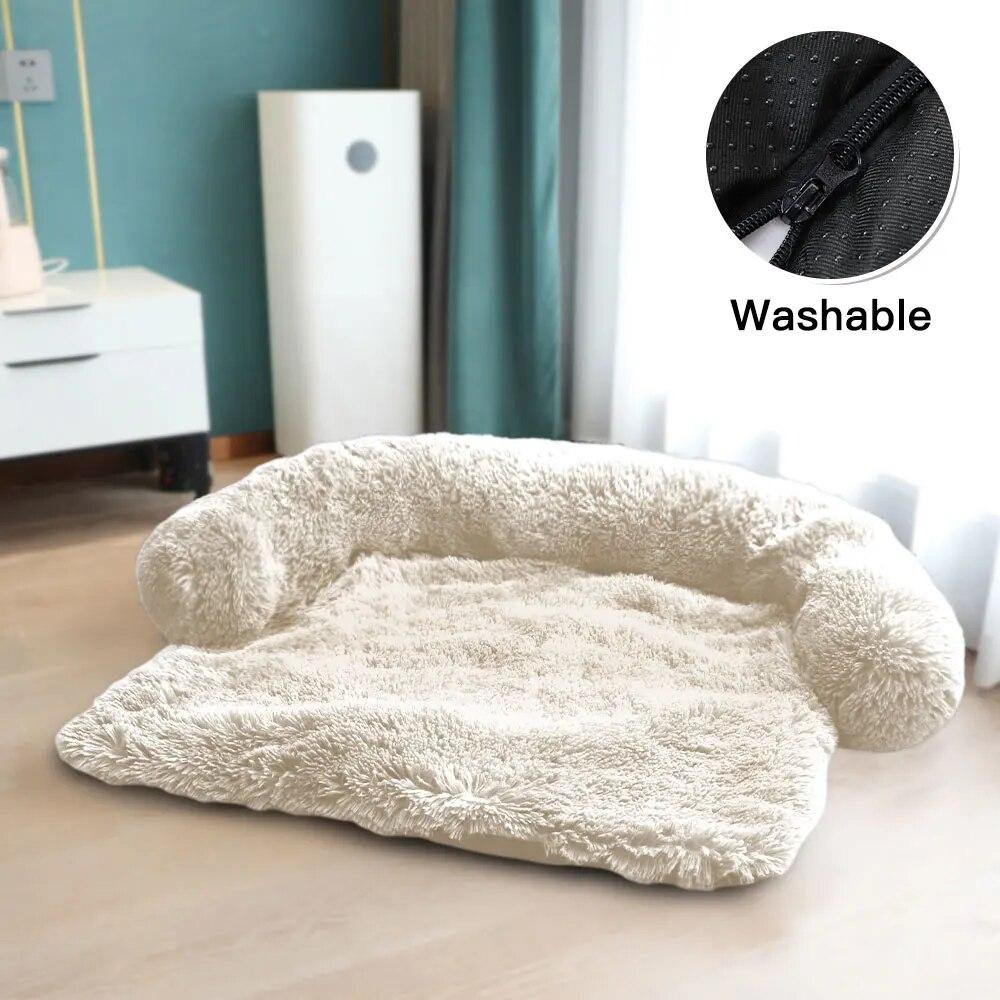 Large Round Comfortable Plush Kennel Plush Blanket Dual-use One Pet Kennel Dog Sofa Bed Pet Supplies Washable Soft Warm Nest Bed