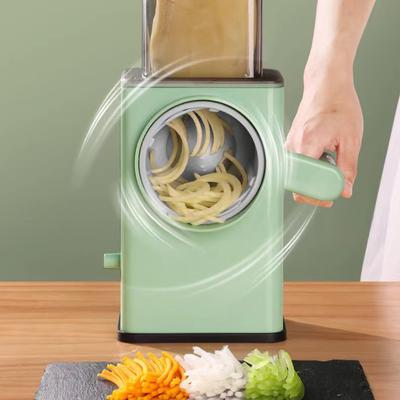 Multifunction Vegetable Slicer Manual Home Kitchen Accessories Grater Vegetable Chopper 3 In 1 Round Cutter Potato Spiralizer
