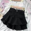 Girls Skirt New Fashionable Spring and Summer Elastic Waist Casual Simple Solid Color Sweet Girls Mini Skirts