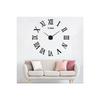 3d Black Wooden Roman Numeral Decorative Large Size Wall Clock