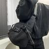 Women'S Mesh Multi-Buckle Oblique Span Bag Trendy Simple Lightweight Versatile Shoulder Bag