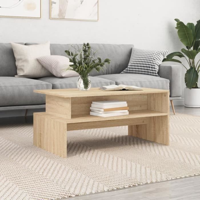 VidaXL Coffee Table Sonoma Oak 90x55x42.5 Cm Engineered Wood 834280