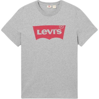 Levis Simple Comfortable Versatile Logo Print Short Sleeve T-Shirt Unisex Tops Gray 002A0-0003