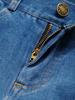 Kids Girls Casual Stripe Side Long Pants Elastic Waistband Ripped Bell-bottom Hem Denim Pants