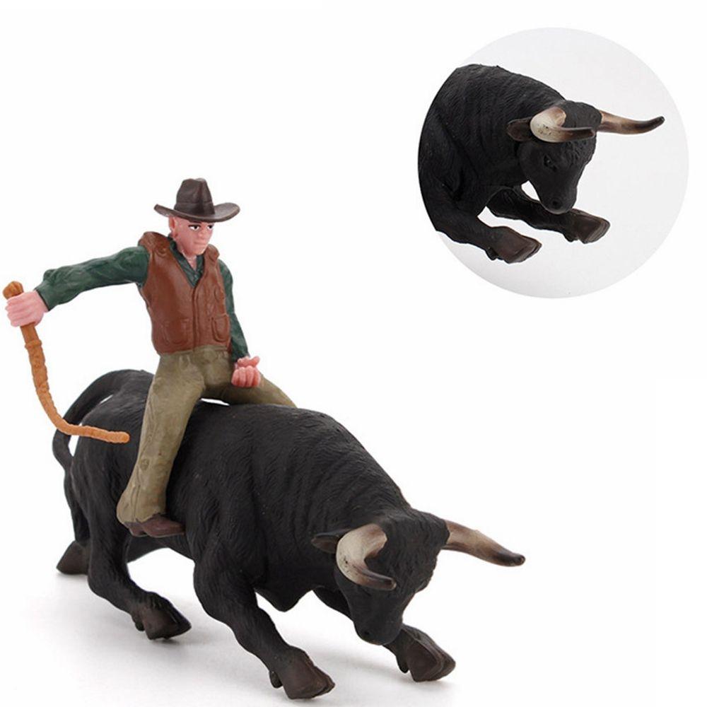 Szenenzubehör Sammlerfigur Modell Tier Spielzeug Rodeo Bulle Bullenreiter PVC Modell