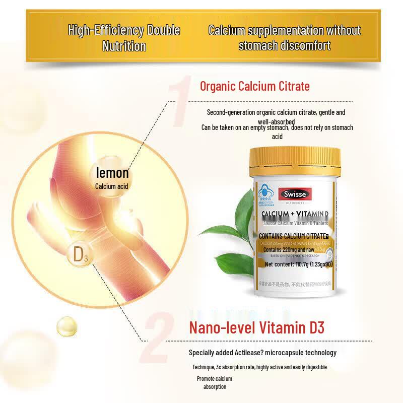 Swisse Mini Calcium + Vitamin D Citrate Tablets