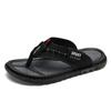 Large size flip-flops men's tide first layer cowhide outer wear breathable deodorant feet beach cool slippers soft bottom non-slip