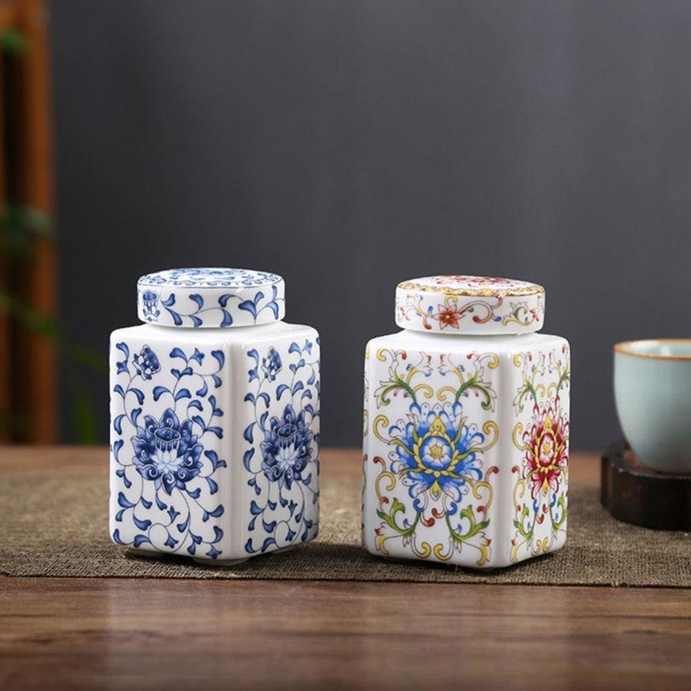 Teiera in Ceramica per Condimenti da Cucina Riutilizzabile con Coperchio Scatola Sigillata per Alimenti Contenitori Ermetici Tradizionali Cinesi per la Conservazione degli Alimenti