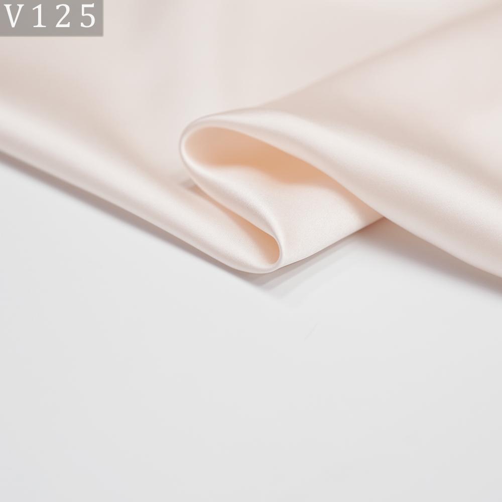 HYSK Natural Genuine Pure 100% Silk Crepe Satin Fabric Silk China Duchess Plain Brown by Meter for Dress Bedding Wedding