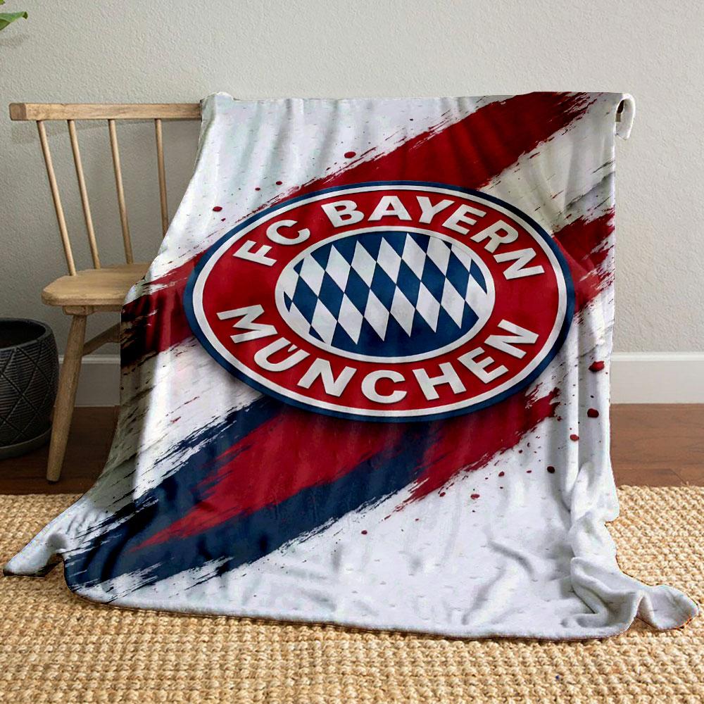 FC Bayern Munich Logo Design Patterned blanket, flannel, suitable for all seasons, home decor, warm and cozy