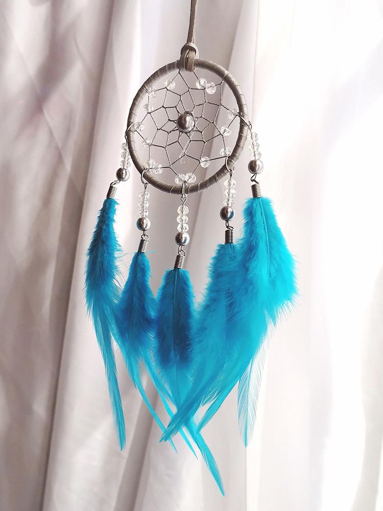 Creative Hand-woven Car Pendant Dream Catcher Feather Wind Chime Valentine's Day Gift Bedroom Hanging Ornaments Home Decoration