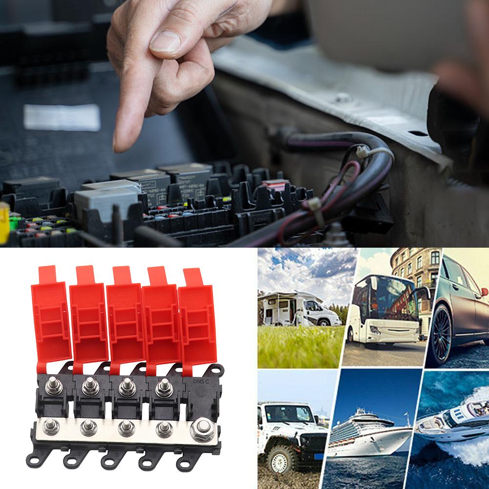 3/4/5/6 Way Car Midi Fuse Box Block Holder 200A Fork Bolt Fuse Holder Marine SUV BDFS MIDI Fuse Holder for RV Car Boat Bus