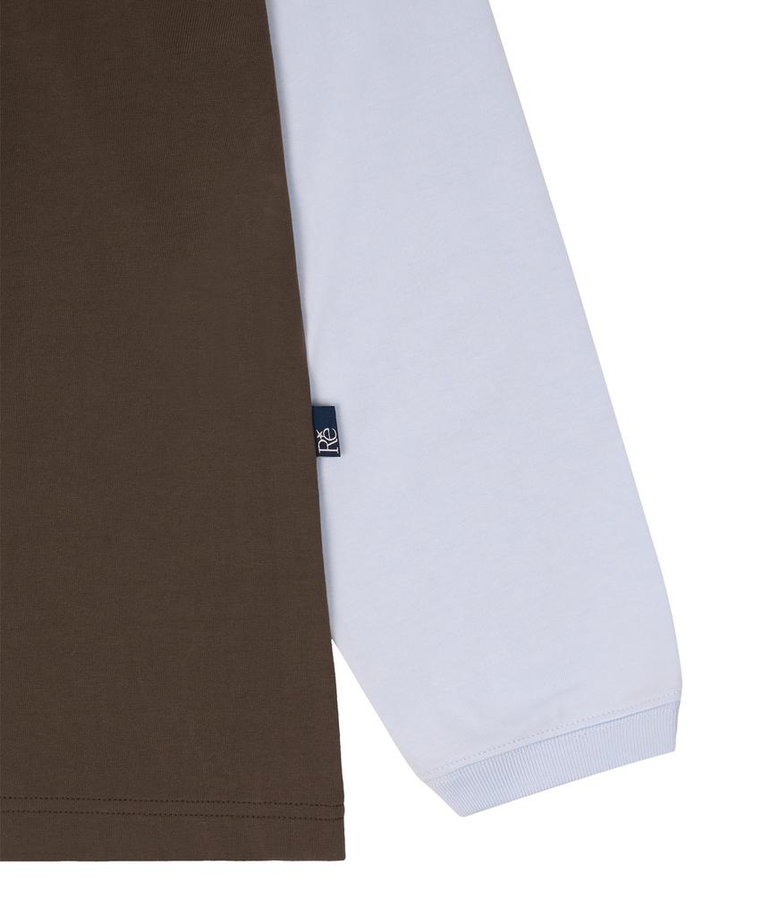 UNIVERSE GARMENT Layered Graphic Long Sleeve T-Shirt_Brown