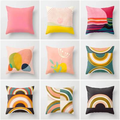 Decorative Home Pillow Case Cushion Covers 45*45 Nordic 40*40 40x40cm 50x50 Morandi Geometric Abstraction 60x60cm 45x45 Rainbow