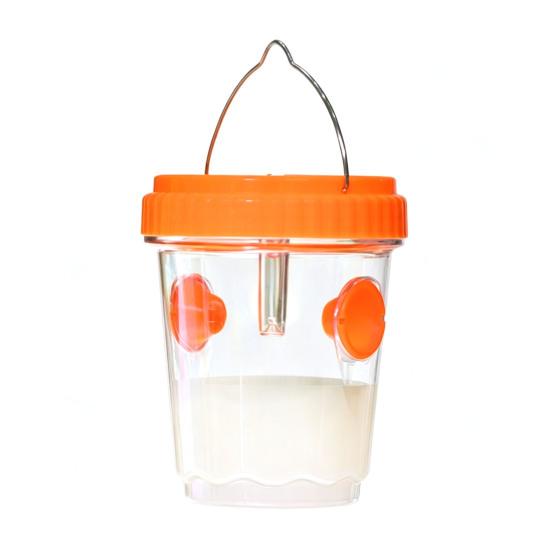Outdoor Solar Wasp Trap, Hanging Waterproof Hornet Trap Bucket, Reusable Yellow Jacket Trap with LED Light, Wasp Catcher for Garden Patio Backyard