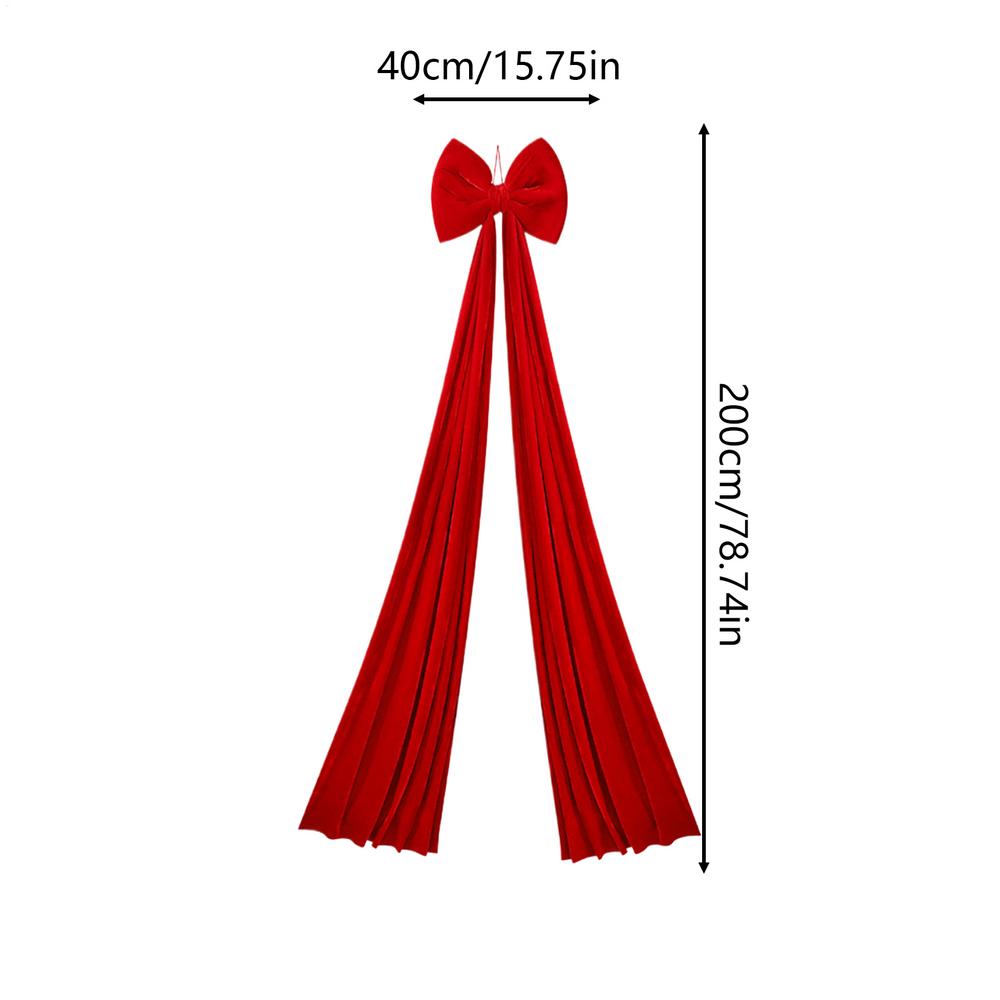 Extra Large Christmas Velvet Bow 6.6 Ft Seasonal Decorations Big Tree Topper Bow Rustic Christmas Decor For Home Wall Stairs