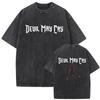 Game Devil May Cry Dante Retro Washed T Shirt Men Women Vintage Gothic Oversized Tshirt Mens Casual Cotton Tshirts Streetwear