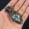 Wunderschöner Kupfer-Larimar-Edelstein, reiner Kupferdraht, umwickelt, handgefertigter Anhänger-Schmuck