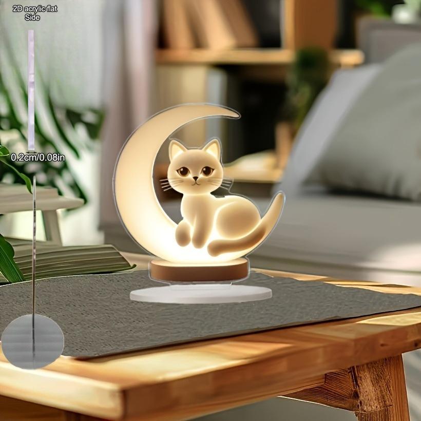 1 Stück 2D Flache Katze Hausdekoration Bürodekoration Ohne Stromversorgung, Charmantes Katzen Acryl Schreibtischornament, Vier Jahreszeiten Dekoration
