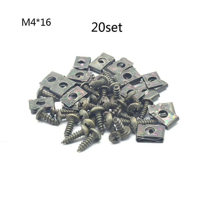 20 Stück/Los Motorabdeckung Unterboden Spritzschutz Schrauben Befestigungsclips Universell Für E-Bike Moped Roller ATV M4/M5 U-Typ Clips