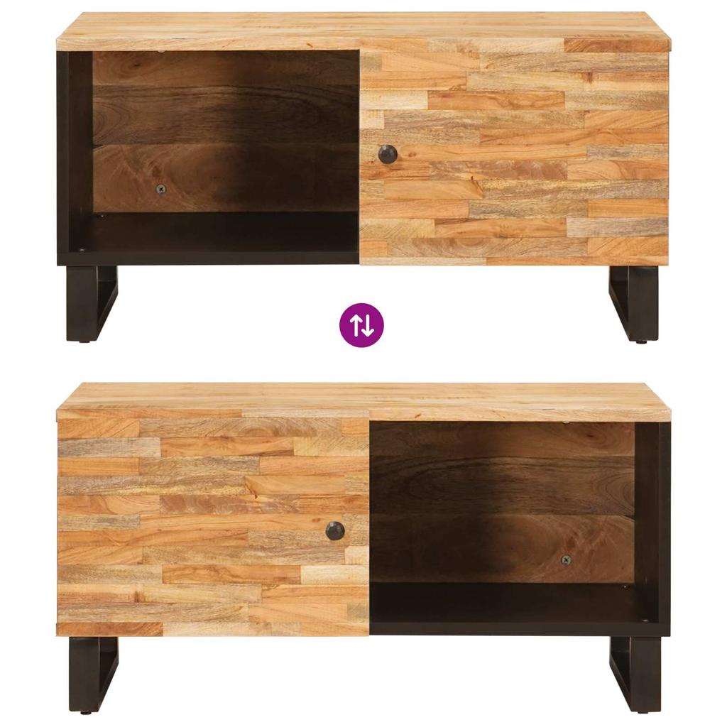 Coffee Table Brown 80 X 50 X 40 Cm Solid Mango Wood