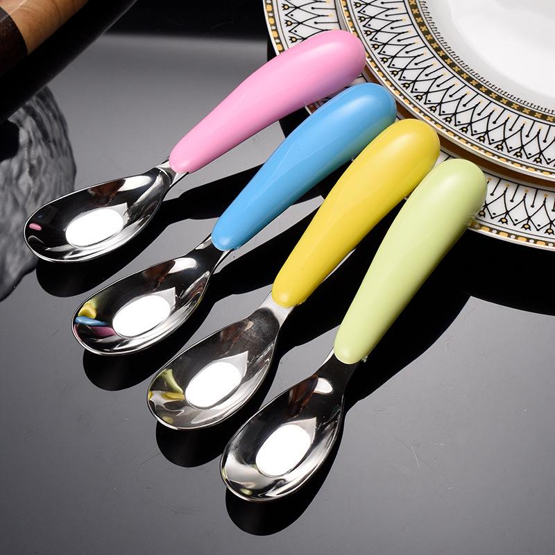 "Babytrainingslöffel aus Edelstahl 316 - Selbstständiges Füttern mit kleinem Kopf"