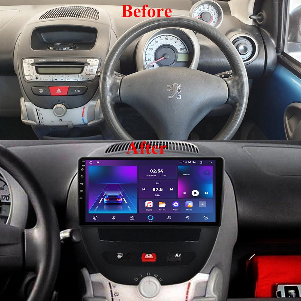 Android Car-Play Car Radio For Peugeot 107 Toyota Aygo Citroen C1 2005-2014 Multimedia Player Head Unit Stereo GPS Navigation BT WIFI,2+64GB