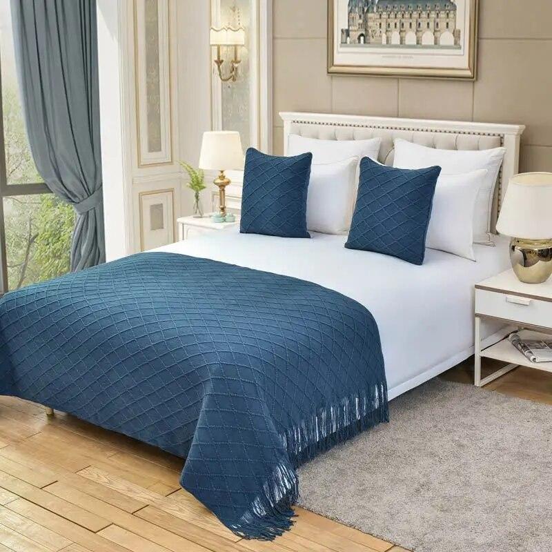 Bed End Scarf B&B Apartment Decoration Knitted Sofa with Scarf Hotel Bed Cover Bed End Blanket Hotel Bed Flag
