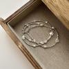 Korean Style Heart-Shaped Clavicle Chain: S925 Sterling Silver Mother-of-Pearl Necklace Bracelet