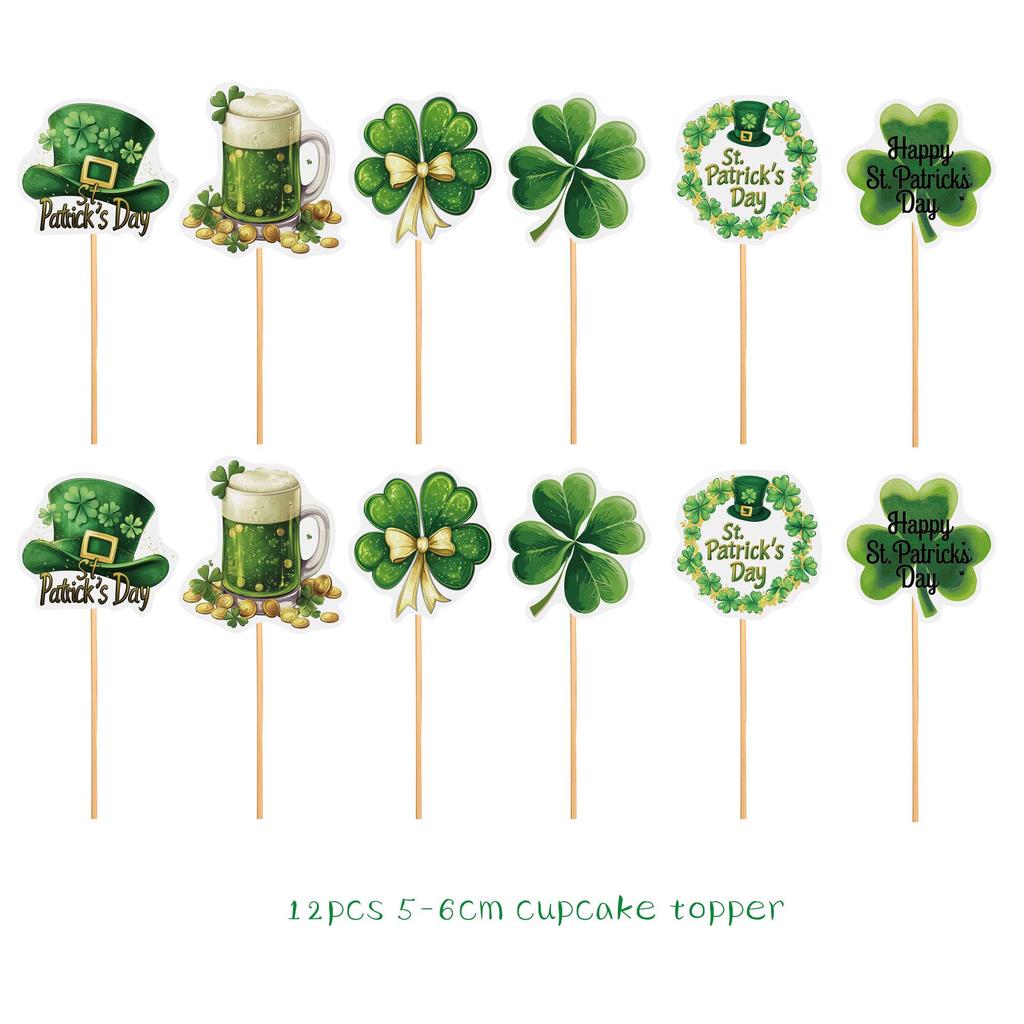 St. Patrick's Day Shamrock Balloon Set & LUCKY Banner Cake Topper