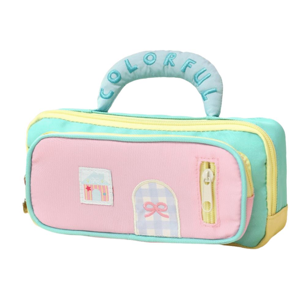 Large Capacity Dopamine House Pencil Bag Embroidered Pen Pencil Case Stationery Storage Bag  Kids