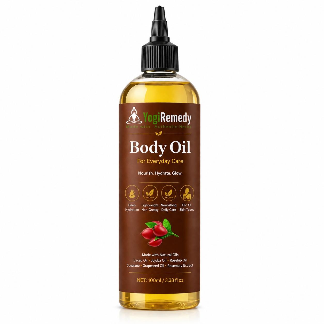 YogiRemedy Herbal Body Oil For Daily Skin Moisturizer 100ml 100ml