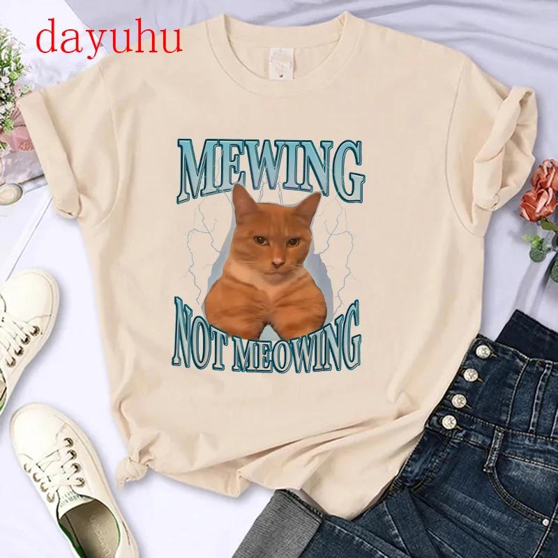 T-shirt Gatto Stile Chinoiserie Divertente Estiva Tendenza Retrò Cartone Animato Gattino Top Maglietta T-shirt Donna Design Amanti Casual Manica Corta