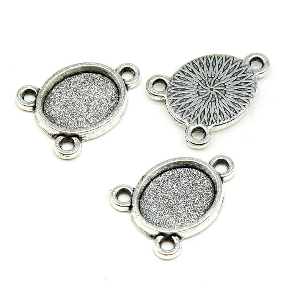 Multi Size Blank Bases Tray Three Loop Bezel Charm Base Connectors For Earrings Making