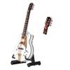 Guitar Model Mini Exquisite White Musical Instrument Handicraft Ornament for Home Office Decoration