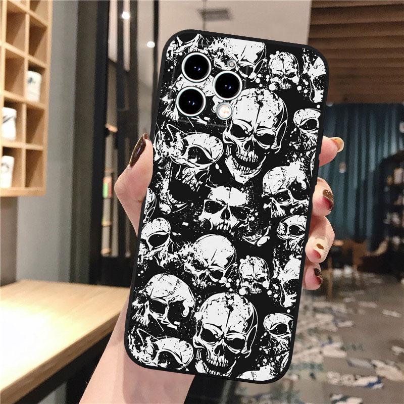 Schädel Kopf Kunst Telefon Fall Für iphone 15 14 Pro Max 13 12 11 Pro Max XSMax XR 12 13 mini 14 Plus Shell
